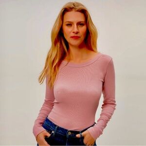 Three Dots Sz XL Mauve Long Sleeve Tee